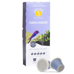 Home Compostable Coffee Capsules: Tripod Purple Aviator