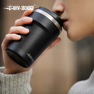 Coffee Cups & Mugs: MHW-3BOMBER 360ml Portable Thermo Cup For Coffee Mug Stainless Steel Outdoor With Cover Leak-proof