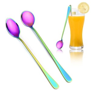 Scoops Spoons: Coffee Spoon Tea Spoons Stainless Steel Flatware Rainbow Espresso Ice Cream Dessert Spoons Coffee