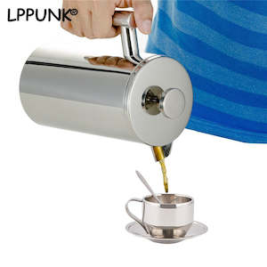 Coffee Pots: Stainless steel 304 double layer french presses coffee pot with 150ML mugs set larger