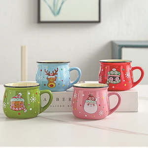 New 4/1PC Kawaii Christmas Mugs Ceramic Cups Santa Claus Elk Figurines Creative &hellip;