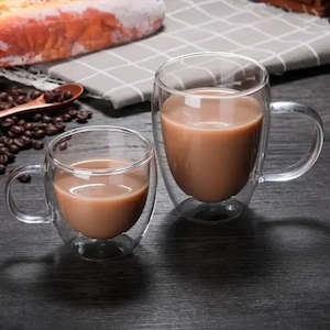 Cups Mugs: Double Bottom Wall Glass Coffee Cup Whiskey Tea Thermal Heat Resistant Mug Drinkware Tumbler Set