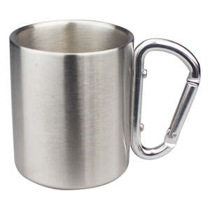 Cups Mugs: 200ml, 250ml, 300ml Isolating Travel Mug Double Wall Stainless Steel Cup Carabiner Hook Handle