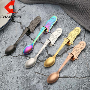 Scoops Spoons: CHANOVEL 1Pcs 304 Stainless Steel Mermaid Spoon Creative Coffee Spoon Ice Cream Candy Teaspoon