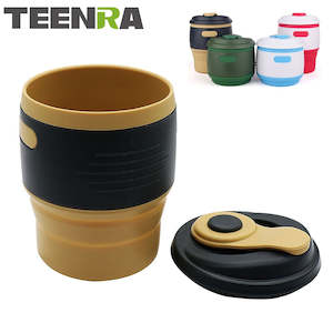 TEENRA 1Pcs Silicone Collapsible Coffee Cup Resuable Travel Coffee Cup For Campi&hellip;