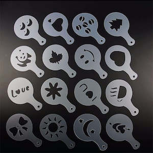 16 pcs/set Plastic Coffee Latte Garland Mould Latte Art Stencils Template For La&hellip;