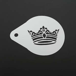 Stencils: 2.8 Inch King Queen Crown Coffee Stencil Latte Art Cappuccino Template Strew Pad Duster Spray Tools