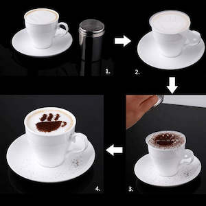 FHEAL 16pcs/set Creative Cappuccino Coffee Barista Stencils Coffee Accessories T&hellip;