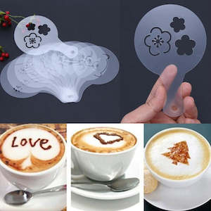 Stencils: Cappuccino Coffee Stencil Duster Stainless Steel Chocolate Shaker Duster Coffee Measuring Spoon