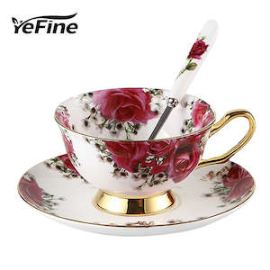 YeFine Ceramic Afternoon Black Tea Cups And Saucers Bone China Coffee Cup With T&hellip;