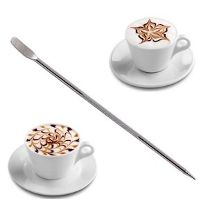 Art Needles: 2Pcs Stainless Steel Coffee Art Needles Pen Barista Tool for Cappuccino Latte Espresso Decorating