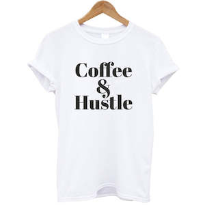 T Shirts: Summer Style T-shirts Cotton Women Fashion Letter Coffee & Hustle Printed T Shirt Women Casual Short