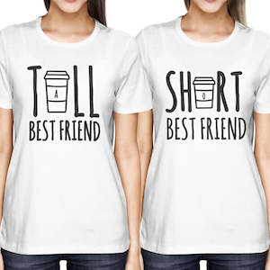 T Shirts: Cute Best Friend Shirt Tall And Short Matching BFF Funny Streetwear T Shirt Women