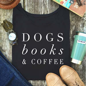 Dogs books & coffee tumblr t shirts Women T-shirt Funny letter printed Summer Streetwear