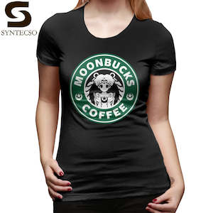 Sailor Moon T-Shirt Moonbucks Coffee T Shirt Street Style Printed Women T-Shirt &hellip;