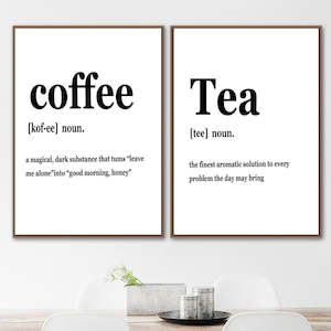 Coffee Tea Quote Black White Minimalism Wall Art Canvas Painting Nordic Posters &hellip;