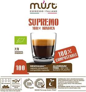 Products: Supremo Blend – 100% Biodegradable Organic Certified Nespresso Compatible – Coffee Pod