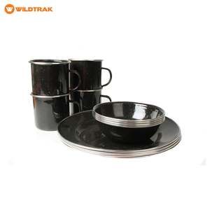 Kitchen: Wildtrak Premium Enamel Dinner Set 12 Piece