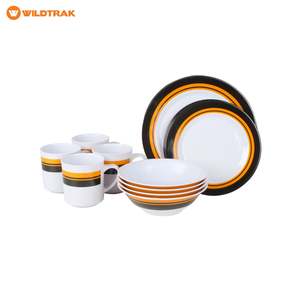 Kitchen: Wildtrak Melamine Camping Dinner Set 16 Piece