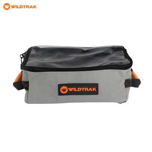 Products: Wildtrak Medium Extra Height Clear Top Heavy-duty Ripstop Grey Canvas Storage Bag with Mesh Base 35x20x15cm