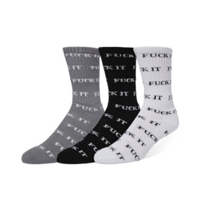 HUF - FUCK IT 3 PACK SOCK - MULTI (AU)