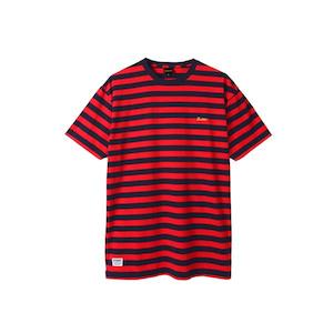 Buttergoods - Cycle Stripe Tee - Red/ Navy Xxl