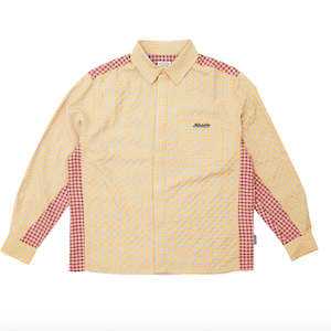 Hoddle: Hoddle Skateboards - Hoddle Tour L/S Shirt - Sand / Violet Check