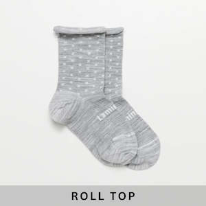 Lamington: Merino Wool Roll Top Crew Socks | WOMAN | Powder