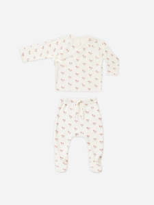 Rylee Cru: Wrap Top + Footed Pant Set || Summer flower