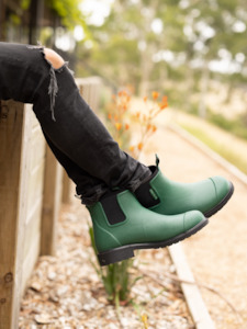 Shoes 1: Bobbi Boot - Alpine Green & Black Ankle Boot