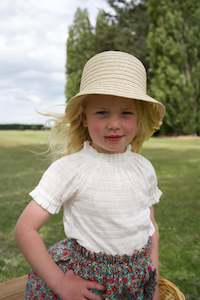 Mini: Piper Top - Elasticated White