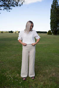 Pants: Kiara Pant in Oatmeal Linen