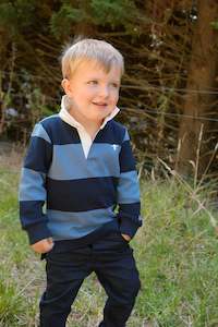 Fergus Rugby Top - Blue/Navy