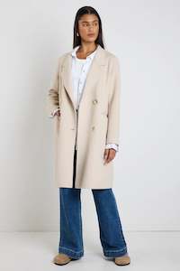 Stockholm Pumice Wool Blend Double Breasted Coat