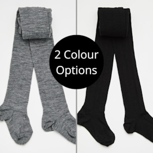Lamington: Merino Wool Flat Knit Plain Tights | Woman
