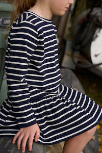 Sophie Dress - Navy/white