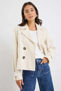 Coats: Pathway  Cropped Trench Jacket - Pumice