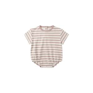 Relaxed SS Bubble Romper || Pink Stripe