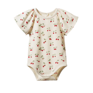 Nature Baby: Faye BodySuit Strawberry Blush Print