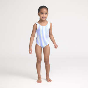 Girls: Swimsuit Sky Blue Stripe