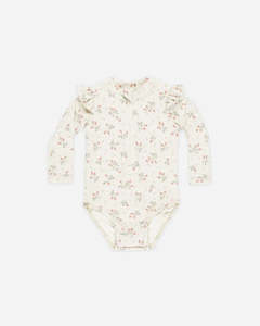 Girls: Byron Rashguard One-Piece - Strawberries