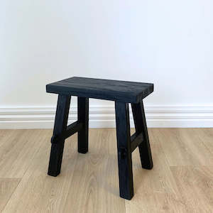 Furniture: SMALL RECLAIMED WOOD BENCH- BLACK