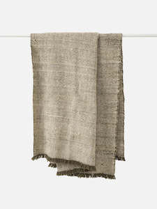 Hutt Wool Throw - Ivy/Natural