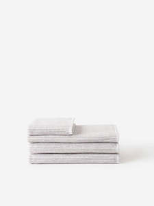 Stripe Cotton Bath Towel Range - Grey/White