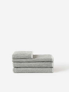 Stripe Cotton Bath Towel Range - Olive/White