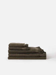 Towels: Ribbed Bath Towel Range - Ivy