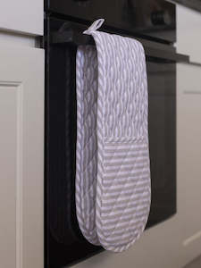 Classic stripe oven glove - Grey/White