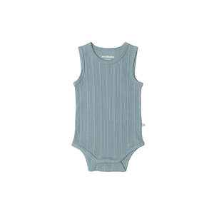 Woolbabe: Woolbabe Organic Cotton/Merino  Singletsuit - Tide Marl