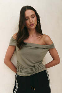 Womenswear: Nightlife Khaki Stretch Multi Fit Sleeveless Top