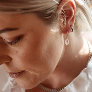 Jewellery: OVAL FLOWER HOOP EARRINGS